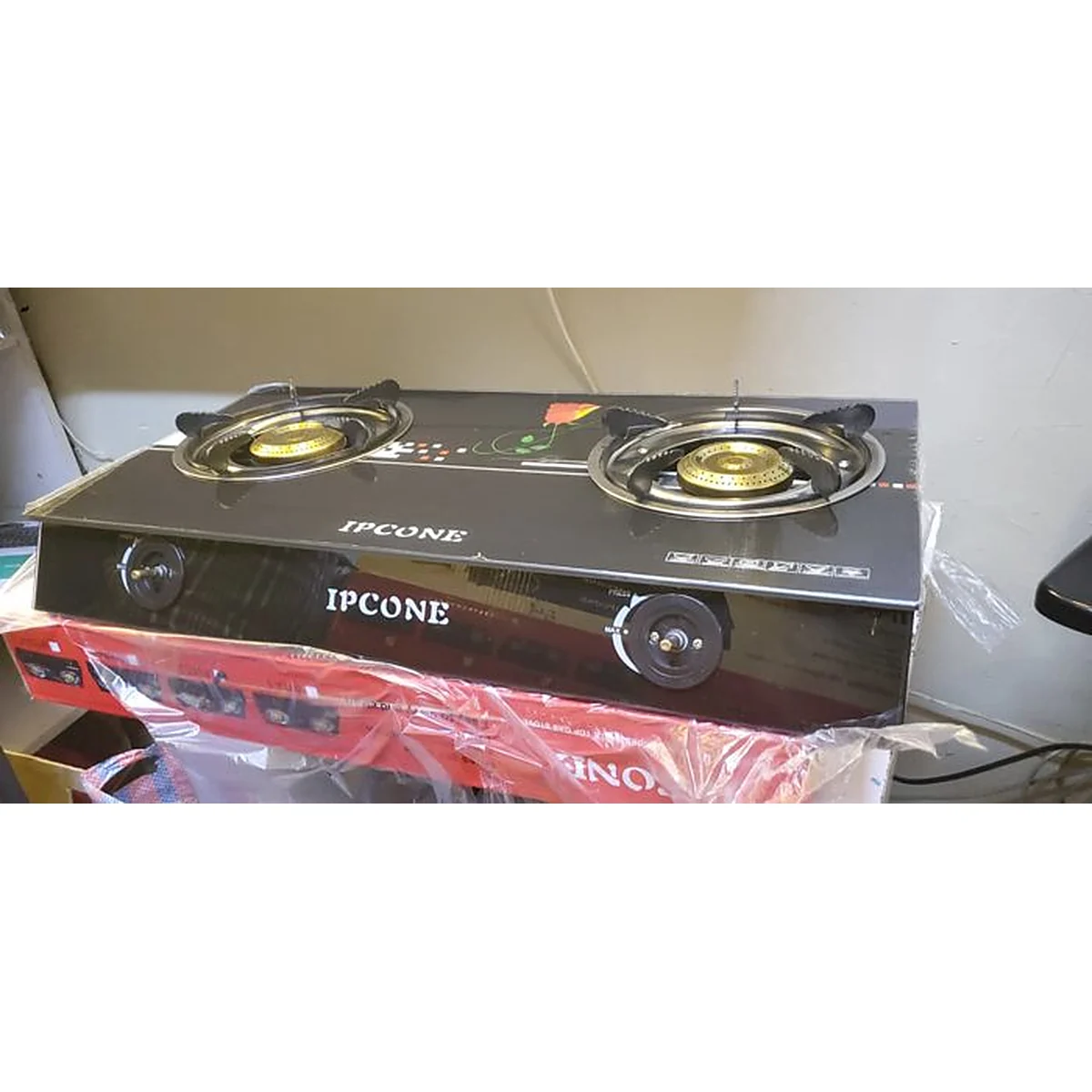 IPCONE Double-Burner Glass Gas Cooker