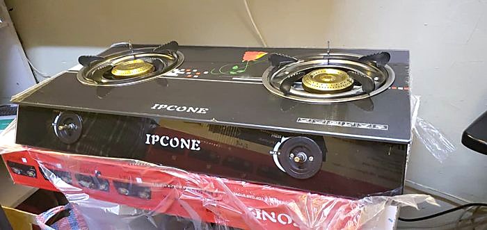 IPCONE Double-Burner Glass Gas Cooker